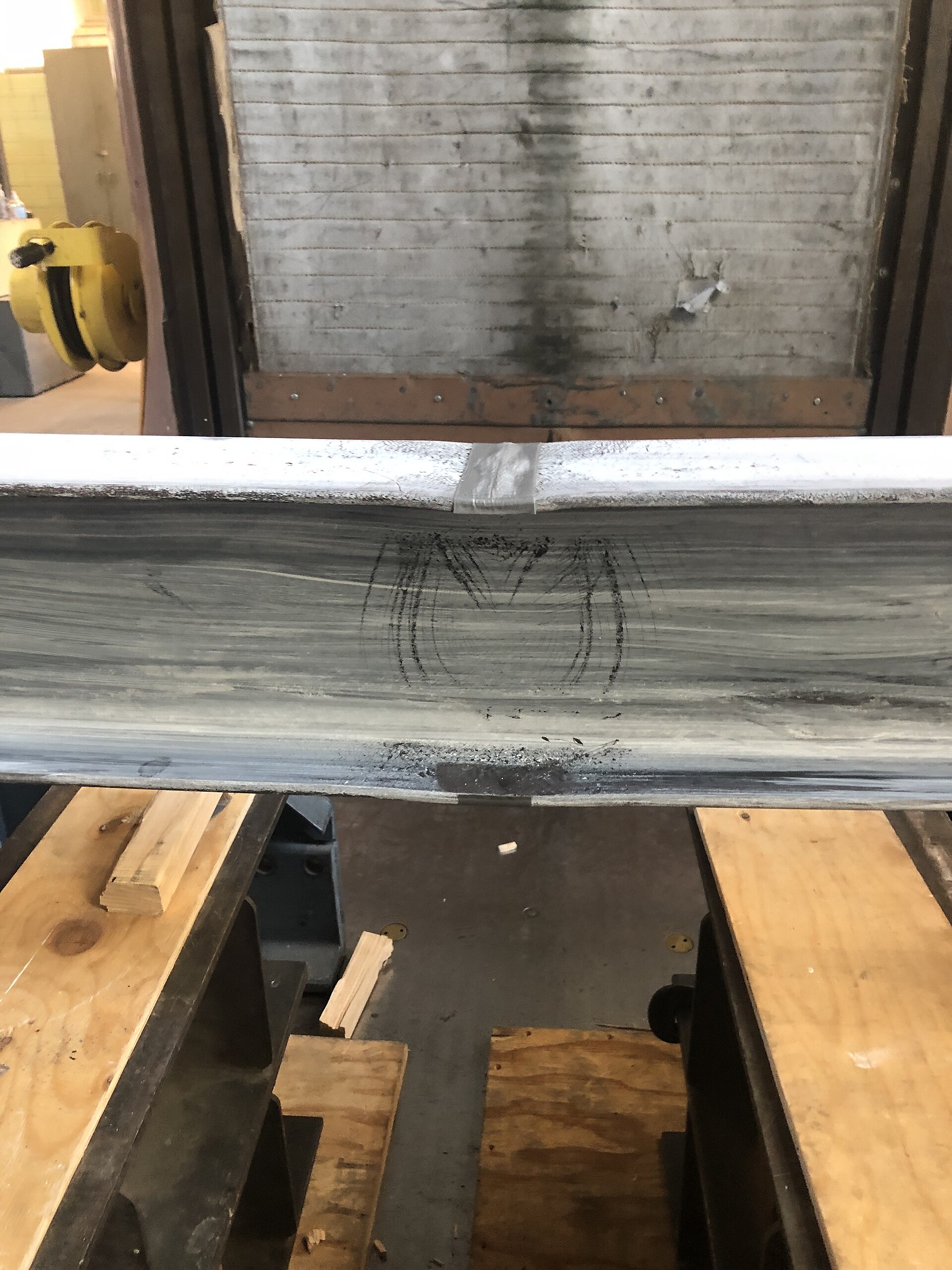 Steel beam under a bending load