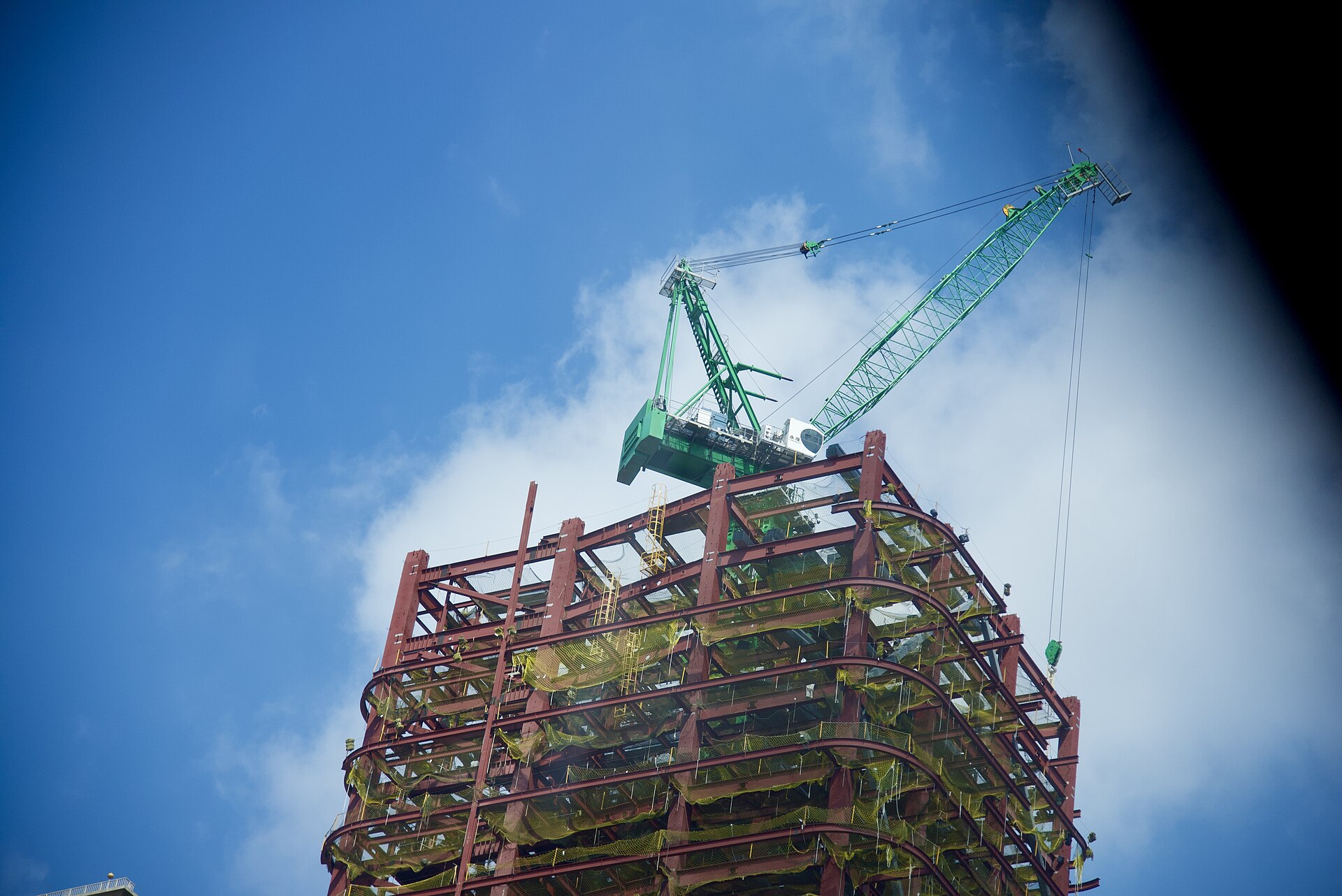 Steel frame building under construction