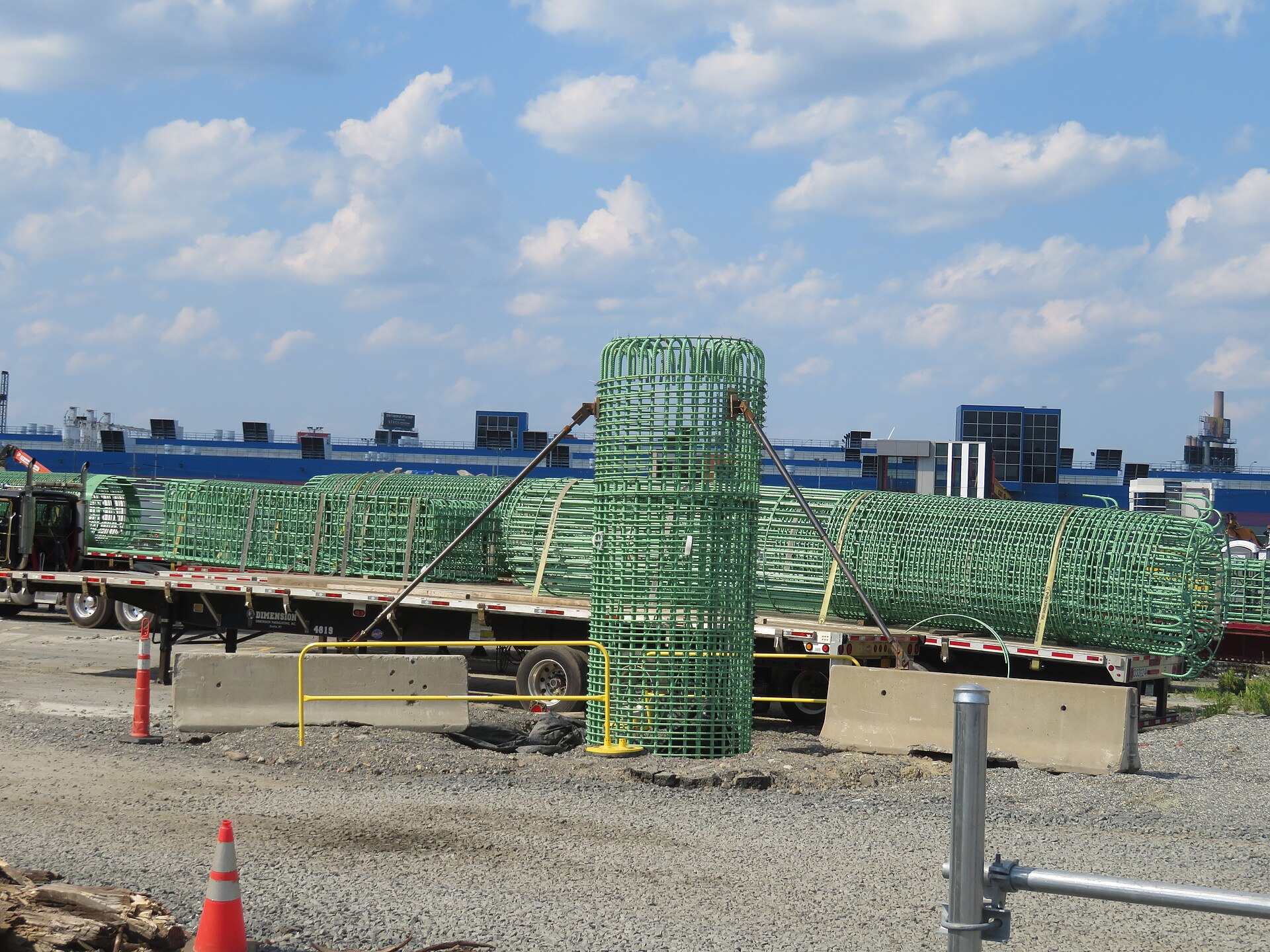 Steel column in a frame