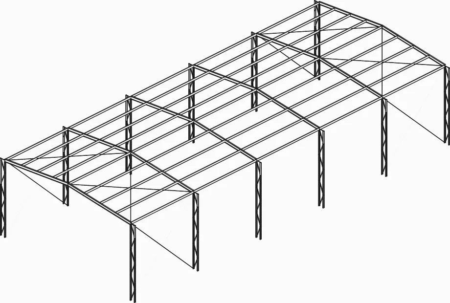 The shed with lattice columns