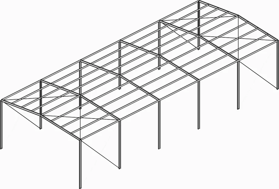The shed with solid web columns