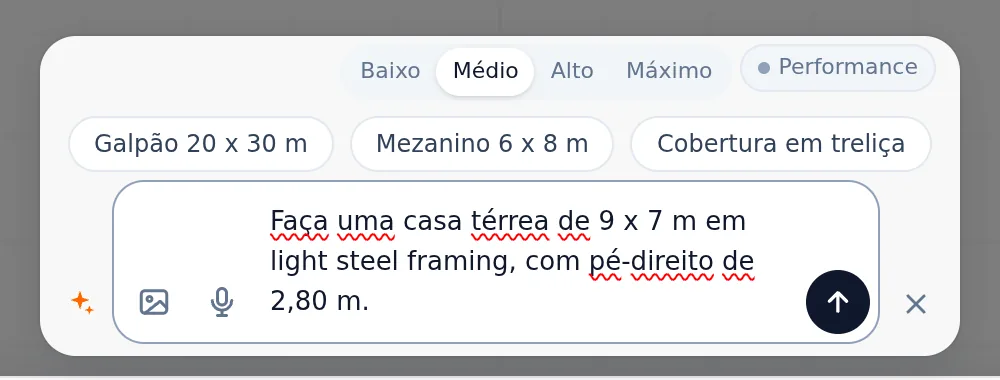 Request 1 typed in the card field, before Enter, with the Medium level selected.