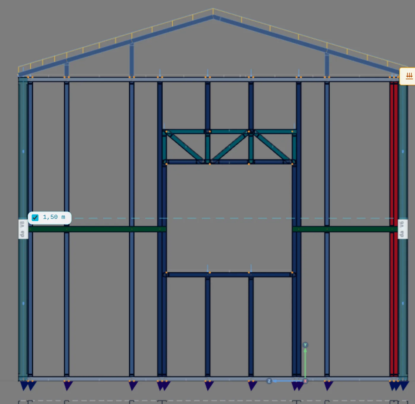 Wall 3, the back wall of the suite, with window J1