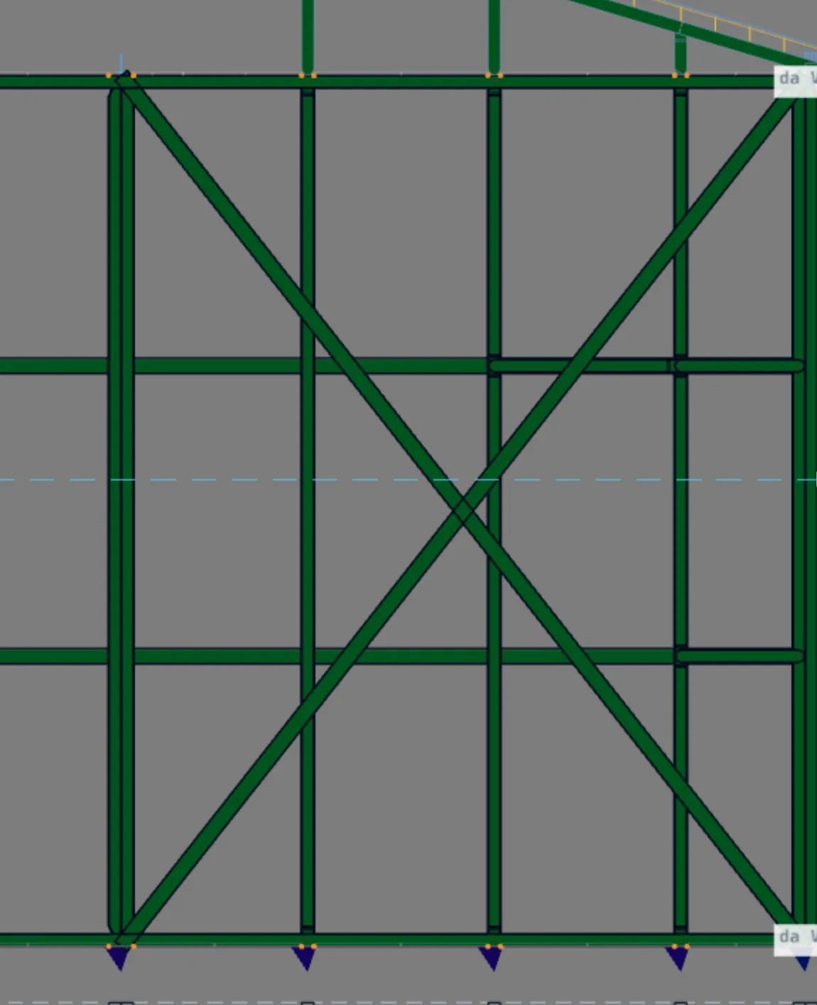 The X of Wall 3 up close, with the colors: both straps pass in tension.