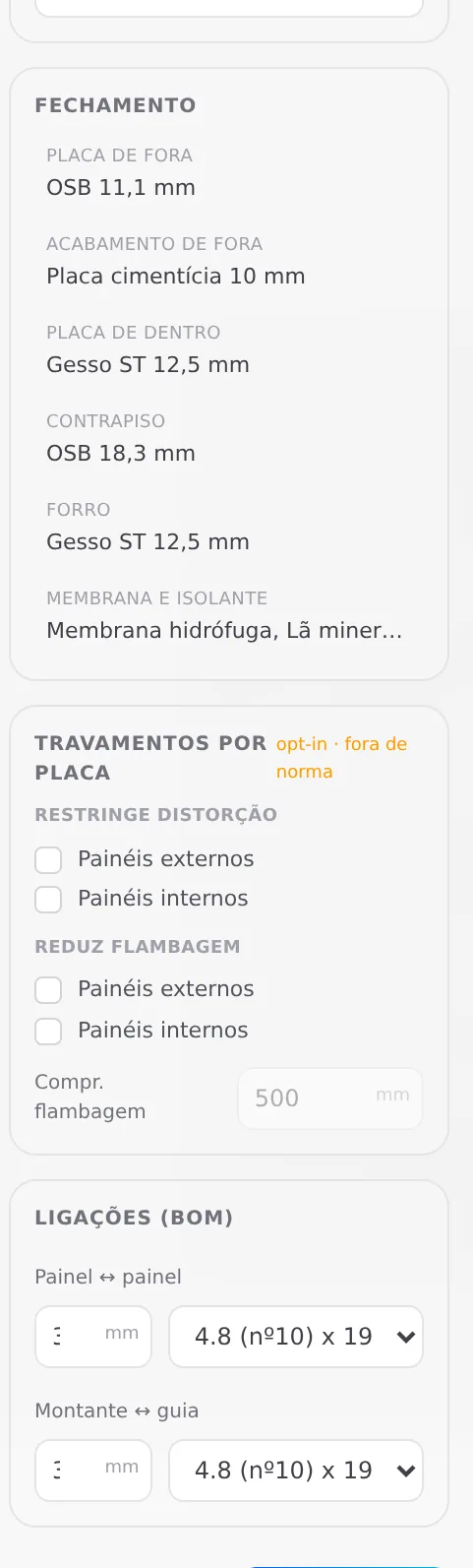 The right-hand column of the Structure tab, scrolled to the end