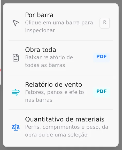 The Report menu, third button of the column.