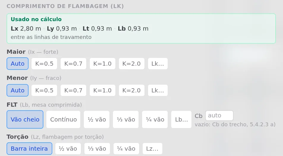 The bar card of M1029. In the green strip, Lx, Ly, Lt and Lb, and the reason: between bracing lines.
