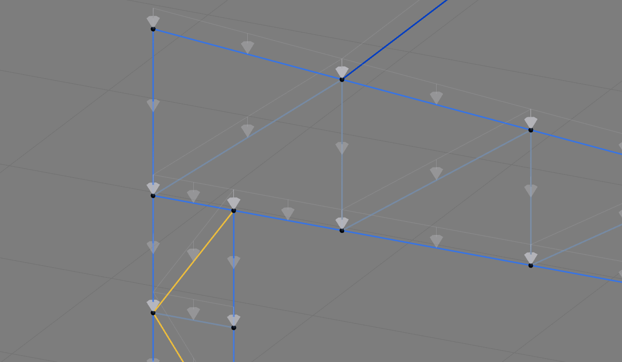 Self-weight arrows in CalcSteel 3D view